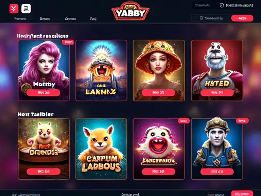 Yabby online casino lobby style with RTG and SpinLogic game categories